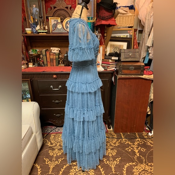 NWT Ivy City Co Whimsical Dress (maxi-length) in Slate Blue, Size SMALL. - Picture 5 of 10